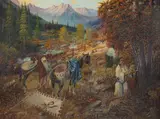Gathering Bark by Sandy Ingersoll, oil on canvas, offered Mar 2026