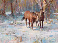 Ronald Crooks, Strays, oil on board