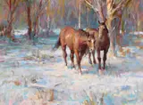 Ronald Crooks, Strays, oil on board