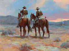 Ronald Crooks, Friend or ?, oil on board