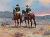 Ronald Crooks, Friend or ?, oil on board