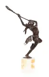 Hollis Williford, Playing for Keeps, bronze on marble block base