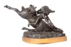 Robert Scriver, Attack on the Wagon Train, bronze