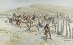 Carl Hantman, The Corral, oil on canvas