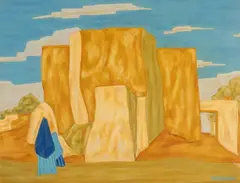 Emil Bisttram, Pueblo Gold, pastel