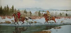 Ron Stewart, Winter Trouble, gouache