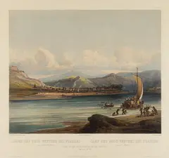 Karl Bodmer, Camp of the Gros Ventres of the Prairies on the Upper Missouri, aquatint Tab. 38, Second State, created 1840. Blind stamp lower center $2,000-3