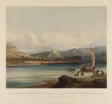 Karl Bodmer, Camp of the Gros Ventres of the Prairies on the Upper Missouri, aquatint Tab. 38, Second State, created 1840. Blind stamp lower center $2,000-3