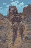 Ron Stewart, Night Stage, oil on board