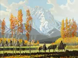 Roy Kerswill, Fall in the Tetons, oil on canvas