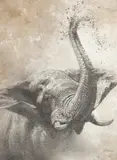 Elephant Bliss by Brian Jarvi, graphite, offered Mar 2026