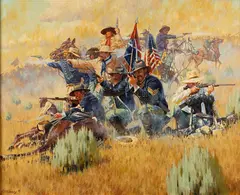 R.E. Pierce, Custer's Last Stand, oil on canvas