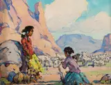 Marjorie Reed, Navajo Life, oil on canvasboard