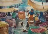 Tom Hill, Market Day, watercolor
