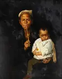 Jie Wei Zhou, Generations Apart, oil on canvas