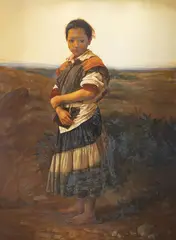 Jie Wei Zhou, Sweet Girl, oil on canvas