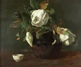 Magnolias From a Rose by Joe Arnett, oil on canvas, offered Mar 2026
