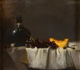 Sherrie McGraw, Grapes and Cantaloupe, oil on canvasboard