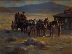 Ronald Crooks, Refreshments, oil on board