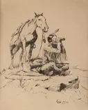 William "Bill" Gollings, The Whiteman's Eyes, etching Original pencil signature lower right