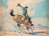 Marjorie Reed, Bronc Buster, oil on board