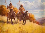 Jim C. Norton, Crow Scouts, oil on board