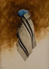 Morris Rippel, The Blue Scarf, watercolor