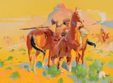 Gerard Curtis Delano, Back to Back, mixed media on board
