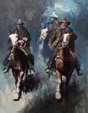 Oleg Stavrowsky, The Hardliners, oil on linen