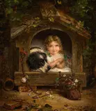 Joseph Henry Sharp, Playing House, oil on board
