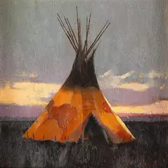 R. Tom Gilleon, Maison du Buffalo, oil on canvas
