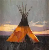 R. Tom Gilleon, Maison du Buffalo, oil on canvas