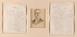 Portrait of Frederic Remington and Two Letters from Remington by Theodore Davis, pen and ink, offered Mar 2025