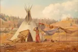 Ralph E. DeCamp, Teepee, oil on canvas