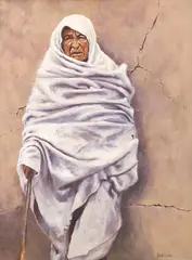 Peter Van Dusen, Old Man of Taos, oil on canvas