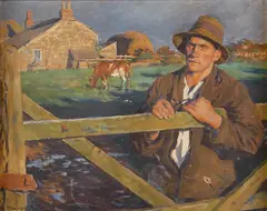 The Farmer by Stanhope Forbes, oil on canvas, offered Mar 2025
