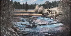 Larry Zabel, On North Meadow Creek, oil on board