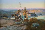 Olaf Carl Seltzer, Blackfoot Braves, oil on canvas