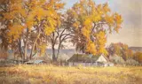 Clyde Aspevig, Farmhouse, oil on board