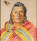 Portrait of Chief Joseph by Charles Marion Russell, watercolor, offered Mar 2025