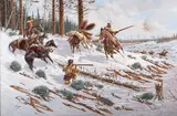 Ted Long, Encounter on the Gros Ventre, oil on canvas