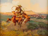 Dave Powell, Hazards of the Vaquero, oil on canvas