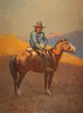 Olaf Wieghorst, Day Ride, oil on canvas
