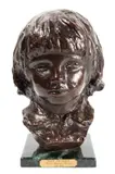 Pierre-Auguste Renoir, Bust of Coco, bronze on marble base
