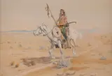 Olaf Carl Seltzer, Indian Rider, watercolor