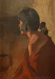 Warren Eliphalet Rollins, Indian Lady, oil on canvas