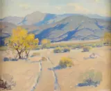 Arthur Hill Gilbert, Desert Landscape with Mountains Beyond, oil on canvas