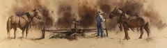 William Matthews, Setting the Plow, watercolor