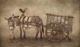 Malos Pollos by Deb Schmit, oil on linen, offered Mar 2025