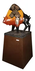 Gene Tobey, and Rebecca Tobey (b. 1948) Monica's Vision, Bronze Bison: